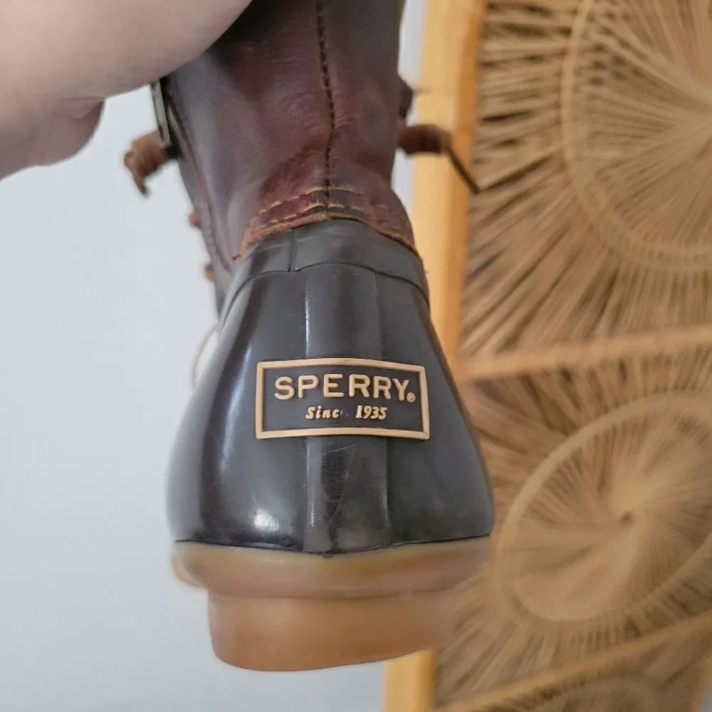 Sperry Topsider Saltwater Waterproof Leather Duck Boot Brown 10M